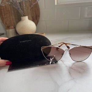 Tom Ford Jacquelyn TF563 Brown Aviator Sunglasses